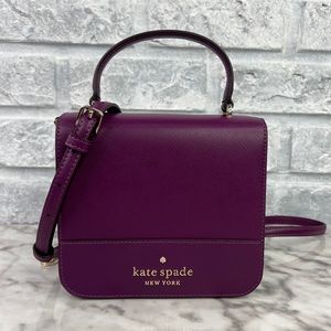 Kate Spade Staci Square Crossbody Handbag Plum Pie